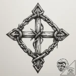 Tattoo design a broken chain with one strong,… – tattoo sketch (№1755291451_0, 15.08.2025 20:57) — tattoovalue.net
