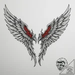 Angel wings, artistic tattoo sketch, bold out… – tattoo sketch (№1755293227_0, 15.08.2025 21:27) — tattoovalue.net
