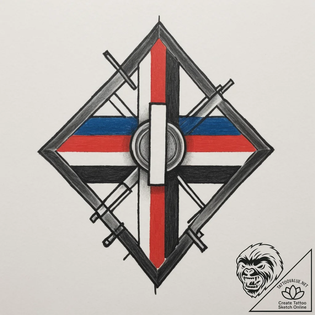 Tattoo design a "thin blue line" or "thin red... - tattoo sketch (№1755293820_0, 15.08.2025 21:37) — tattoovalue.net