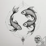 Tattoo design pisces fish in blackwork, with… – tattoo sketch (№1755294213_0, 15.08.2025 21:43) — tattoovalue.net