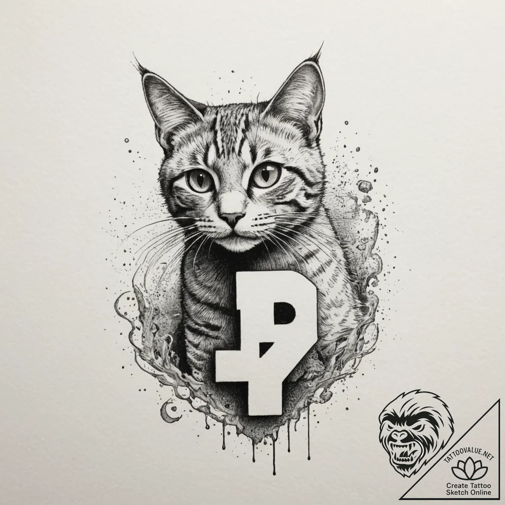 Schrodinger's cat (box with question mark), c... - tattoo sketch (№1755294410_0, 15.08.2025 21:46) — tattoovalue.net