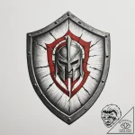 Tattoo sketch a spartan shield with subtle cr… – tattoo sketch (№1755296391_0, 15.08.2025 22:19) — tattoovalue.net