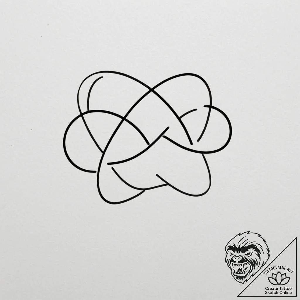 Tattoo sketch a single, fine line forming an... - tattoo sketch (№1755297386_0, 15.08.2025 22:36) — tattoovalue.net