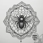 A close-up of a fresh piece of honeycomb, dri… – tattoo sketch (№1755298381_0, 15.08.2025 22:53) — tattoovalue.net