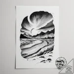 The northern lights (aurora borealis) dancing… – tattoo sketch (№1755299779_0, 15.08.2025 23:16) — tattoovalue.net