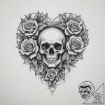 Tattoo sketch a ‘sacred heart’ symbol with a… – tattoo sketch (№1755299979_0, 15.08.2025 23:19) — tattoovalue.net