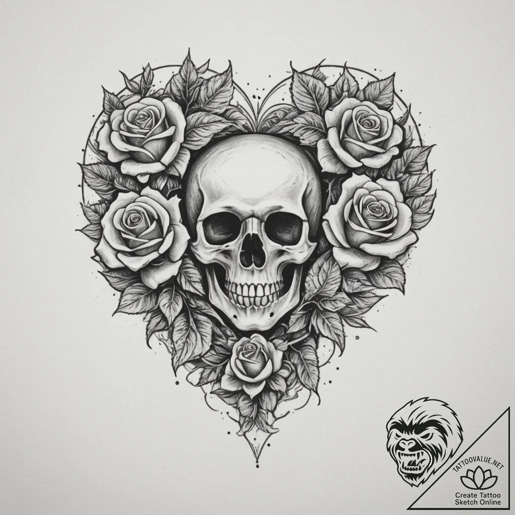 Tattoo sketch a 'sacred heart' symbol with a... - tattoo sketch (№1755299979_0, 15.08.2025 23:19) — tattoovalue.net