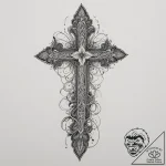 Lace, tattoo sketch design, detailed cross-ha… – tattoo sketch (№1755300178_0, 15.08.2025 23:22) — tattoovalue.net