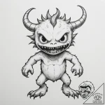 Tattoo sketch a playful monster or creature d… – tattoo sketch (№1755300578_0, 15.08.2025 23:29) — tattoovalue.net