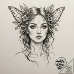 Dryad or tree nymph, tattoo flash sheet desig… – tattoo sketch (№1755301583_0, 15.08.2025 23:46) — tattoovalue.net