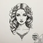 Aphrodite, tattoo line art, blackwork tattoo… – tattoo sketch (№1755301993_0, 15.08.2025 23:53) — tattoovalue.net