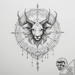 Tattoo design a zodiac symbol with a subtle ‘… – tattoo sketch (№1755302399_0, 15.08.2025 23:59) — tattoovalue.net