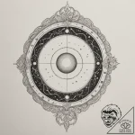 Tattoo sketch a celestial body split in half,… – tattoo sketch (№1755302598_0, 16.08.2025 00:03) — tattoovalue.net