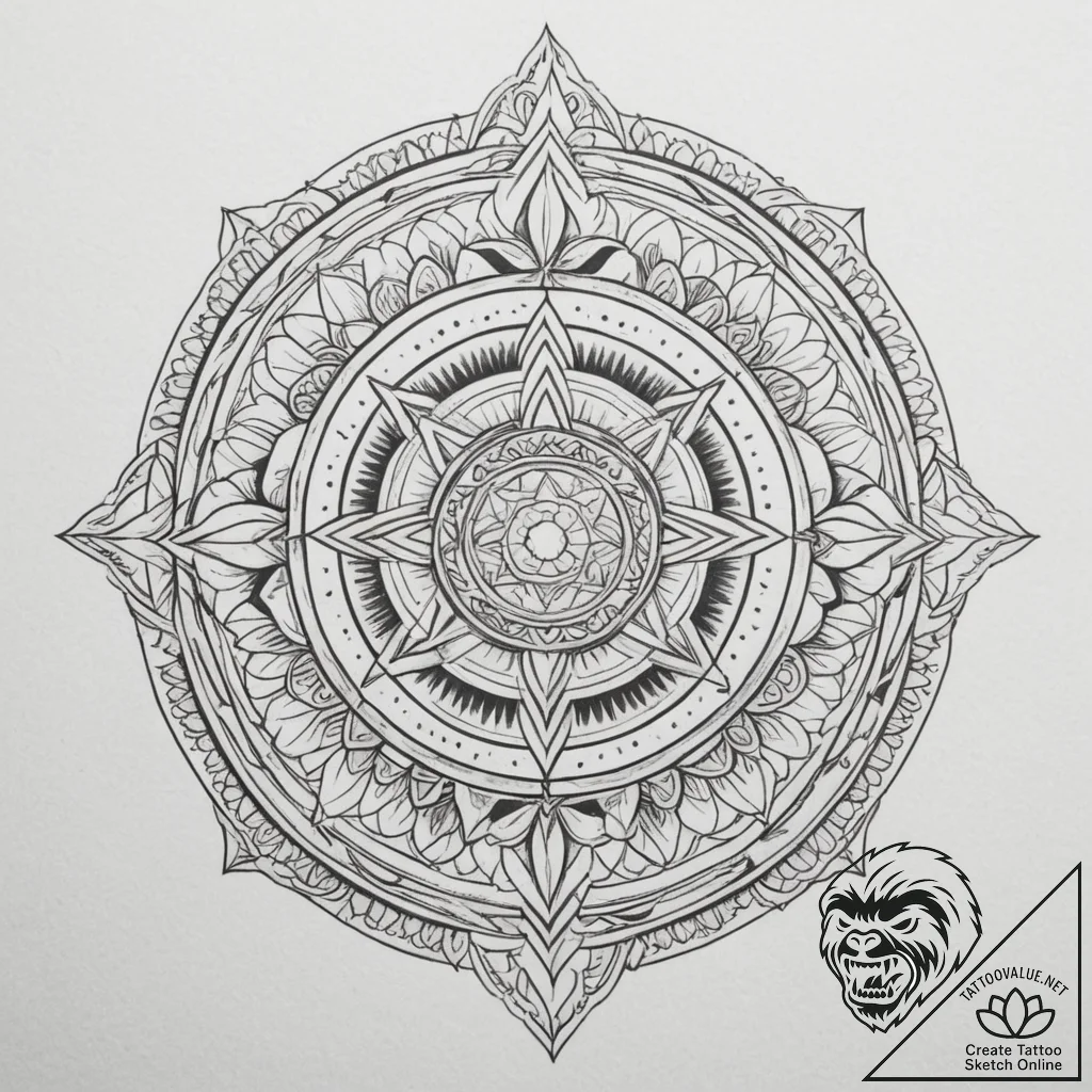 A door standing alone in a field, tattoo sket... - tattoo sketch (№1755302999_0, 16.08.2025 00:09) — tattoovalue.net