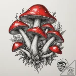 Tattoo design a cluster of tiny, detailed mus… – tattoo sketch (№1755303398_0, 16.08.2025 00:16) — tattoovalue.net
