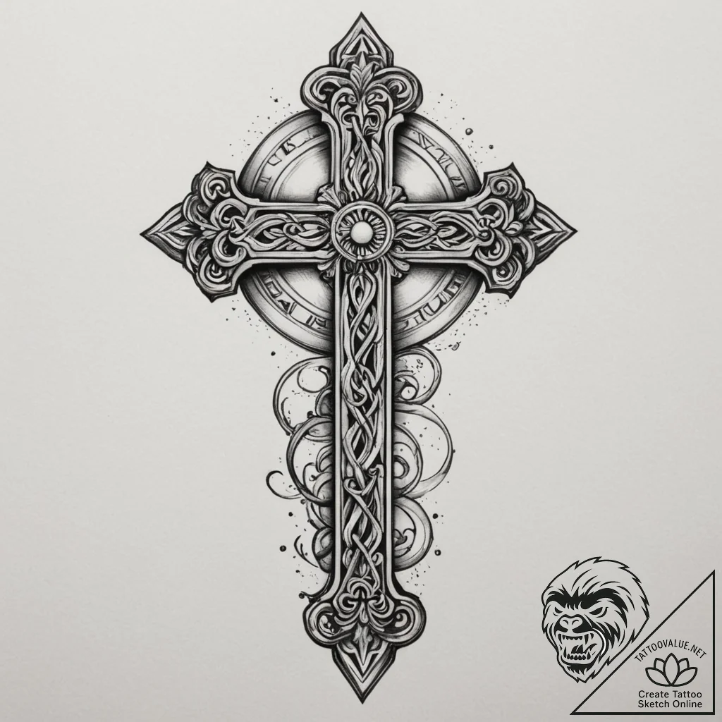 Roman numerals, tattoo sketch design, detaile... - tattoo sketch (№1755304195_0, 16.08.2025 00:29) — tattoovalue.net