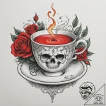 Tattoo sketch a delicate teacup with a steami… – tattoo sketch (№1755307020_0, 16.08.2025 01:17) — tattoovalue.net