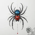 A peacock spider showing its colors, tattoo l… – tattoo sketch (№1755307627_0, 16.08.2025 01:27) — tattoovalue.net