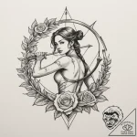 Tattoo sketch a sagittarius archer’s silhouet… – tattoo sketch (№1755309217_0, 16.08.2025 01:53) — tattoovalue.net