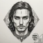 Tattoo design: a dark, atmospheric portrait o… – tattoo sketch (№1755309417_0, 16.08.2025 01:56) — tattoovalue.net