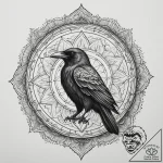 Black raven, concept art for tattoo, sepia to… – tattoo sketch (№1755310447_0, 16.08.2025 02:14) — tattoovalue.net
