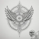 Hermes’ wings, tattoo drawing outline, on a c… – tattoo sketch (№1755311254_0, 16.08.2025 02:27) — tattoovalue.net