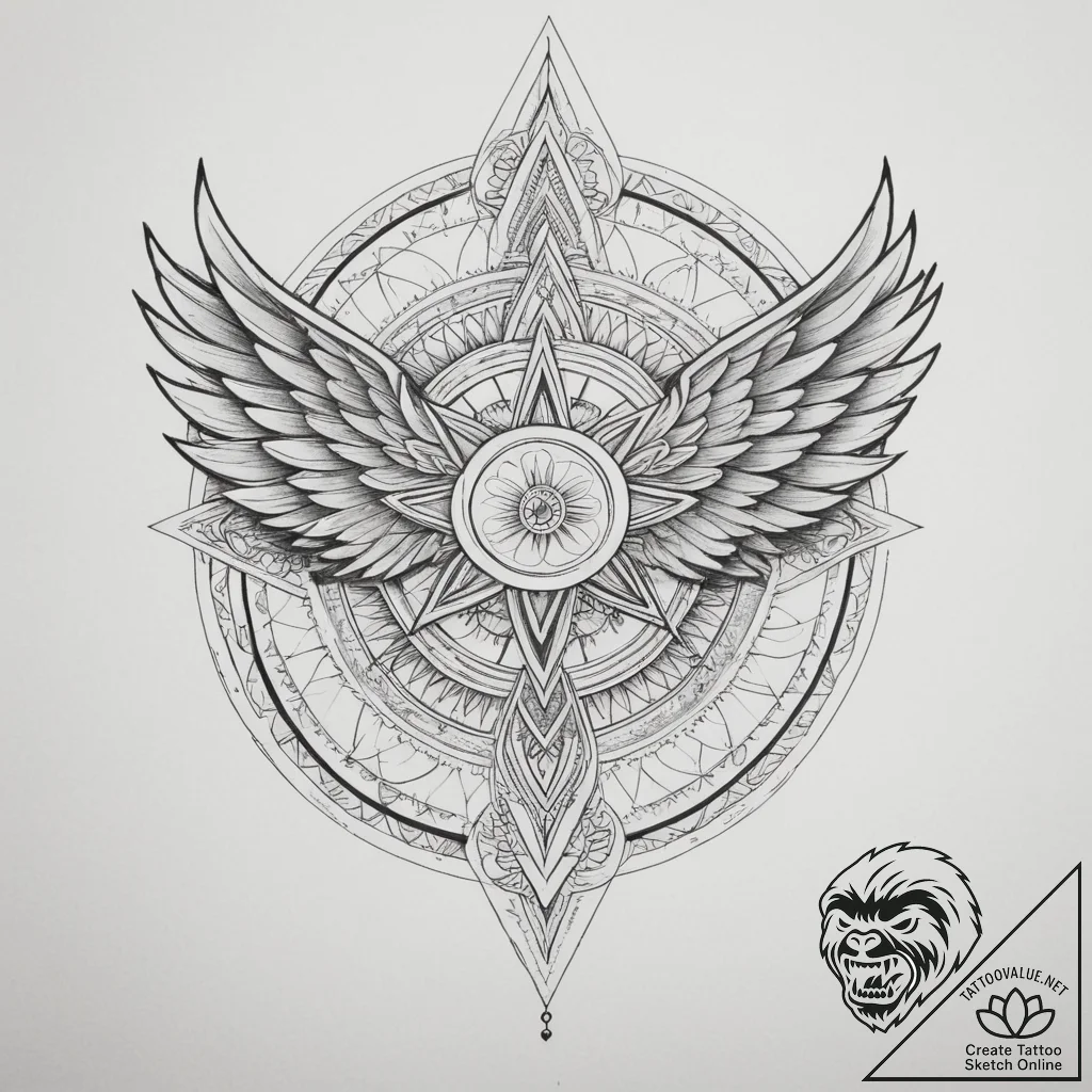 Hermes' wings, tattoo drawing outline, on a c... - tattoo sketch (№1755311254_0, 16.08.2025 02:27) — tattoovalue.net