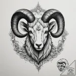 Tattoo design a strong, protective ram, with… – tattoo sketch (№1755311658_0, 16.08.2025 02:34) — tattoovalue.net