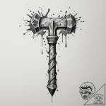 Tattoo sketch: stylized depiction of perun’s… – tattoo sketch (№1755312861_0, 16.08.2025 02:54) — tattoovalue.net