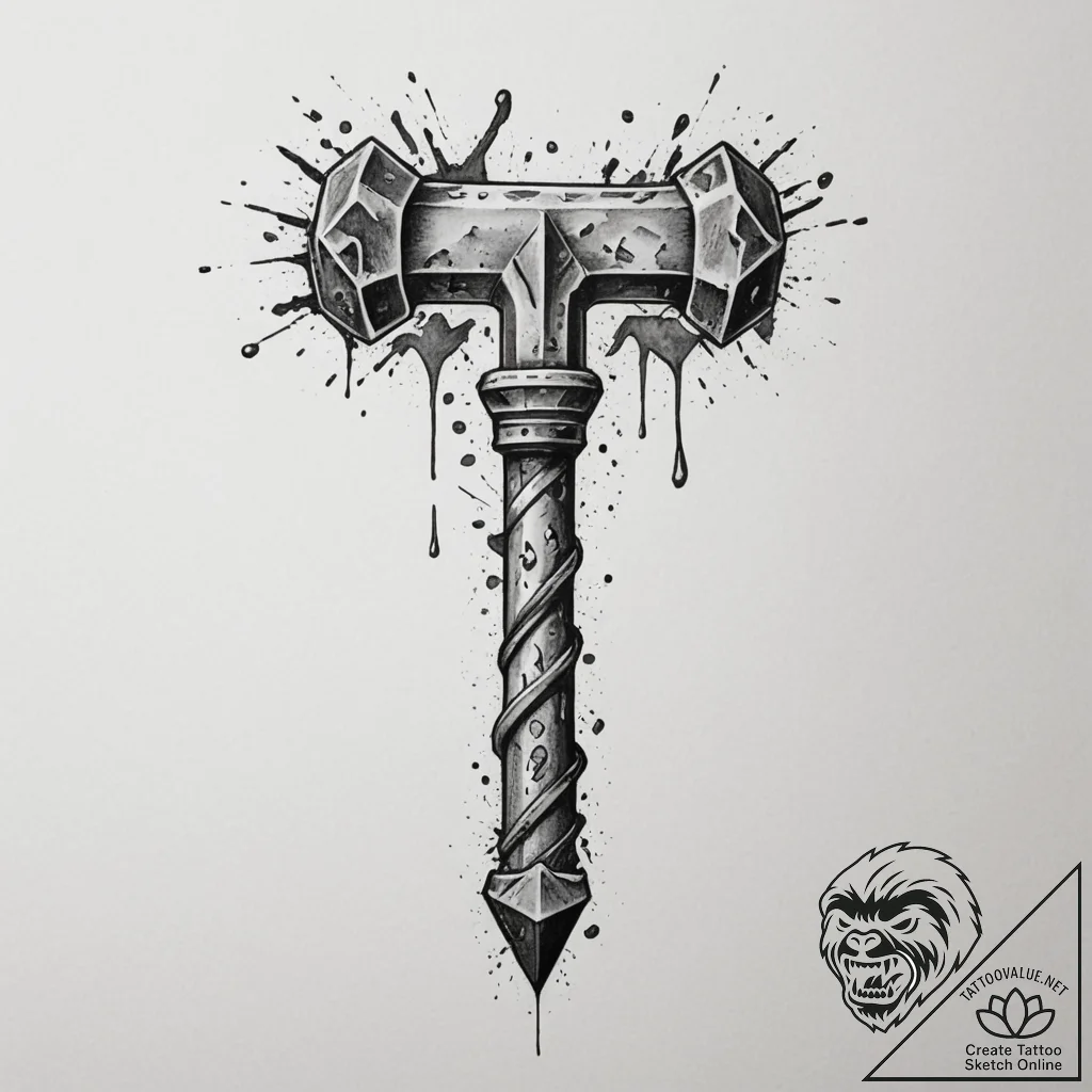 Tattoo sketch: stylized depiction of perun's... - tattoo sketch (№1755312861_0, 16.08.2025 02:54) — tattoovalue.net