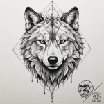 A geometric wolf head, tattoo flash sheet des… – tattoo sketch (№1755313059_0, 16.08.2025 02:57) — tattoovalue.net