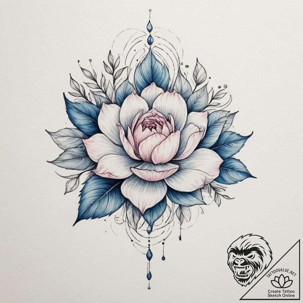 Tattoo design a soft blend of pastel pinks an... - tattoo sketch (№1755314256_0, 16.08.2025 03:17) — tattoovalue.net