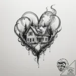 Tattoo sketch a simple house outline with smo… – tattoo sketch (№1755314868_0, 16.08.2025 03:27) — tattoovalue.net