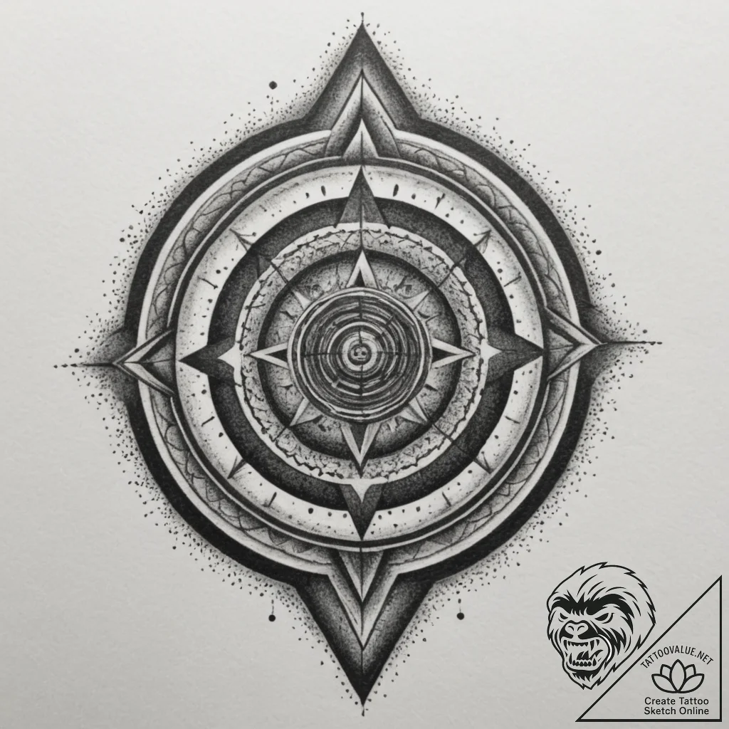 Tattoo design a glowing "target locked" indic... - tattoo sketch (№1755315068_0, 16.08.2025 03:31) — tattoovalue.net