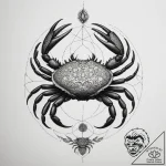 Tattoo design a cancer crab in blackwork, wit… – tattoo sketch (№1755316079_0, 16.08.2025 03:47) — tattoovalue.net