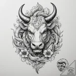 Tattoo design a taurus bull, with a specific… – tattoo sketch (№1755316480_0, 16.08.2025 03:54) — tattoovalue.net