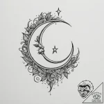 Tattoo design a single, tiny star or moon sym… – tattoo sketch (№1755316681_0, 16.08.2025 03:58) — tattoovalue.net