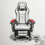 Tattoo design a gaming chair with a subtle ha… – tattoo sketch (№1755317479_0, 16.08.2025 04:11) — tattoovalue.net