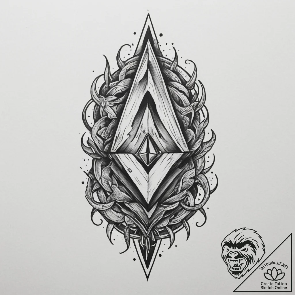 145. tattoo sketch: "potok" rune with element... - tattoo sketch (№1755318884_0, 16.08.2025 04:34) — tattoovalue.net
