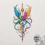 Tattoo sketch gemini’s twin glyphs forming pa… – tattoo sketch (№1755320108_0, 16.08.2025 04:55) — tattoovalue.net