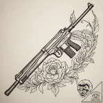 Tattoo design an abstract rifle outline with… – tattoo sketch (№1755320510_0, 16.08.2025 05:01) — tattoovalue.net