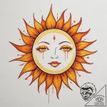 Tattoo design a glowing yellow and orange wat… – tattoo sketch (№1755320912_0, 16.08.2025 05:08) — tattoovalue.net