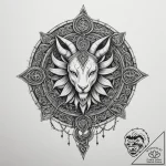 Tattoo design a zodiac glyph disguised as par… – tattoo sketch (№1755323130_0, 16.08.2025 05:45) — tattoovalue.net