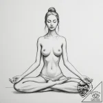 Tattoo design a stylized human figure meditat… – tattoo sketch (№1755323535_0, 16.08.2025 05:52) — tattoovalue.net