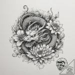 Chrysanthemum, tattoo line art, on a clean wh… – tattoo sketch (№1755324951_0, 16.08.2025 06:15) — tattoovalue.net