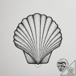 Shell, artistic tattoo sketch, on a clean whi… – tattoo sketch (№1755325757_0, 16.08.2025 06:29) — tattoovalue.net