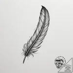 Tattoo design a delicate feather falling gent… – tattoo sketch (№1755325979_0, 16.08.2025 06:32) — tattoovalue.net