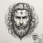 Tattoo design: a fierce portrait of perun, wi… – tattoo sketch (№1755326596_0, 16.08.2025 06:43) — tattoovalue.net