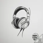 Tattoo sketch a single gaming headset outline… – tattoo sketch (№1755326998_0, 16.08.2025 06:49) — tattoovalue.net