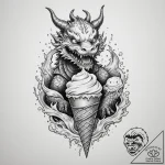 A young boy with a missing front tooth, grinn… – tattoo sketch (№1755327401_0, 16.08.2025 06:56) — tattoovalue.net